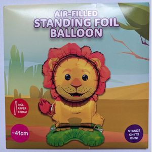 Folieballon - Leeuw - Leeuw Ballon - 41cm - Ballonnen - Jungle- Dieren - Thema feest - Verjaardag - Helium ballon - Folie Ballon - Dieren - Versiering - Ballon - Bruin
