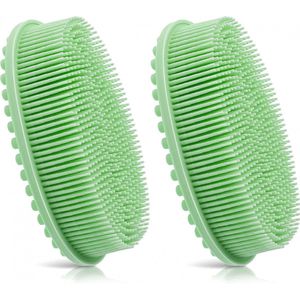 Handborstel - 2 stuks - Babyborstel - Badborstel - Siliconen Badborstel - Diep Reinigend - Doucheborstel - Massage - Scrubborstel - Huidborstel - Diep Reinigend - Exfoliërende werking - Rug Scrubber - Alle Huidtypen - Ergonomisch Handvat