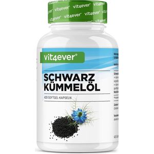 Zwarte Komijn Olie - 420 Capsules - 1000 mg per dagelijkse portie - Egyptisch, Natuurlijk & Koudgeperst - Met Natuurlijke Vitamine E | Vit4ever