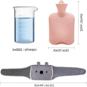 Rubberen warmwaterkruik met zachte tailleovertrek - warmwaterkruik voor nek en schouders - rug, benen - kinderen, volwassenen, ouderen