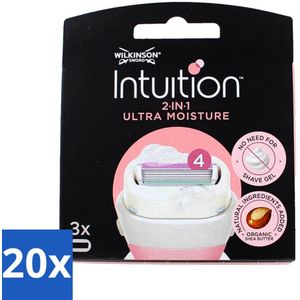 Wilkinson - Navulmesjes Intuition 2-in-1 - Shea Butter - Scheert en Verzacht - 3 scheermesjes - Bulkverpakking - 20 stuks