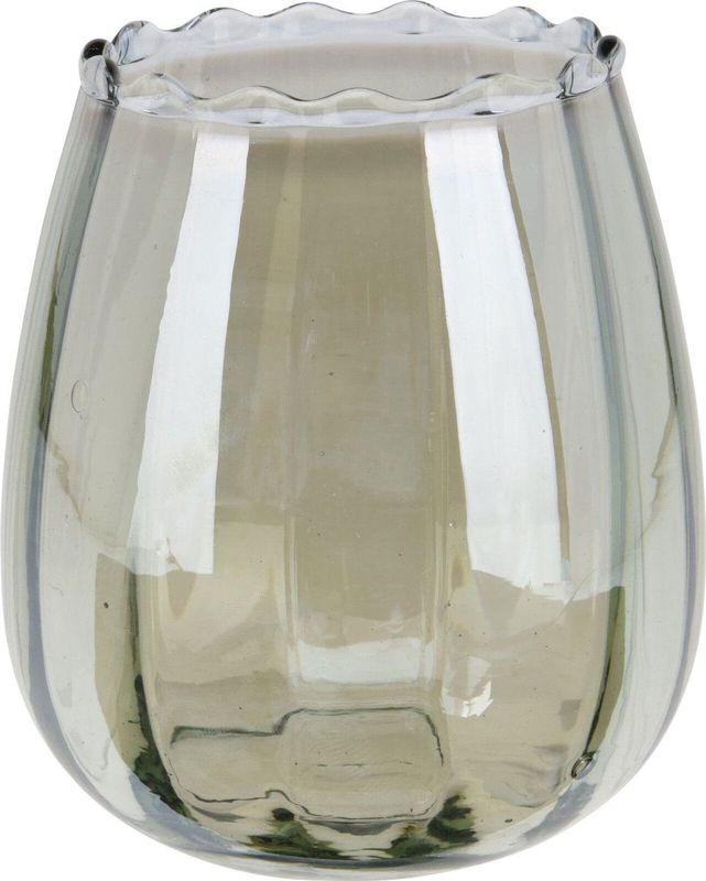 Theelichthouder 9x10 cm groen