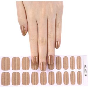 Gel Nail Wraps – Gel Nagel Wraps – Gel Nail Stickers – Gel Nagel Folie - UV lamp - Glitter Bronze