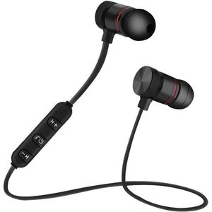 Draadloze Bluetooth-hoofdtelefoon met magneet voor training en sport (zwart)