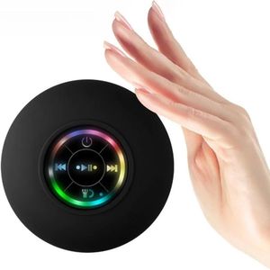 Bluetooth speaker - luidspreker bluetooth -Badkamer Waterbestendig draadloze LED- Zuignap Mini Bluetooth - Luidspreker Draagbare - stereoluidsprekers voor buitensporten - Zwart