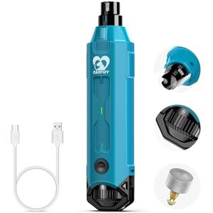 Elektrische nagelslijper voor honden met 6 snelheden - Oplaadbare, stille en pijnloze nagelschaar voor kleine, middelgrote en grote honden