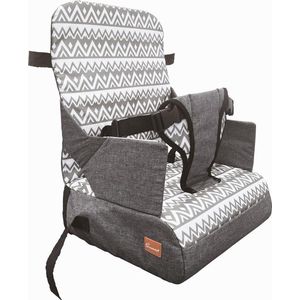 Dream Baby Stoelverhoger voor Eetkamerstoel - Booster Seat - Zitkussen - Volledig Draagbaar - Met Veiligheidsriemen - Grijs