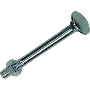 Houtbout met moer M10 120mm verzinkt 10 stuks