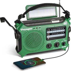 Draagbare analoge noodradio met meerdere banden en LED lampen