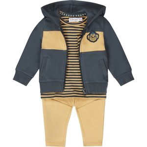 Dirkje-Jongens 3 pce Babypakje- Staalblauw - Maat 86