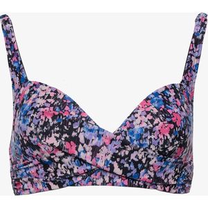 Osaga voorgevormde dames bikinitop bloemenprint - Paars - Maat XL