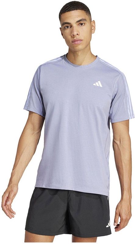 Adidas - Own The Run 3 Stripes - T-shirt - Paars - Korte Mouwen