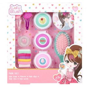 Lulu Blush Ella Hair Set – Kinder Kappersset – Inclusief Haarborstel, Spiegeltjes, Haarkrijt, Elastiekjes & Haarclips – Speelgoed – Perfect Schoencadeau & Sinterklaas Cadeau