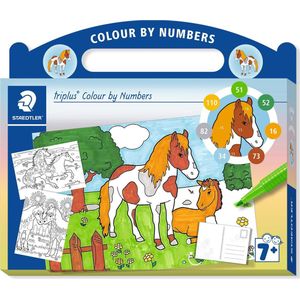 STAEDTLER triplus mixed set colour by numbers ""paarden