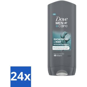 Dove - Douchegel - Men+ Care Eucalyptus + Mint - Verfrissend en kalmerend - 400 ml - Voordeelverpakking - 24 stuks