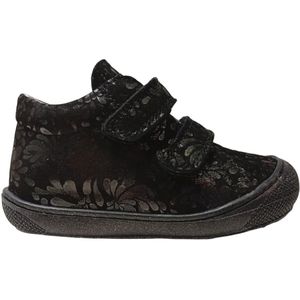 Naturino - Cocoon - Mt 22 - bumper lederen velcro sneakers - planten print - zwart