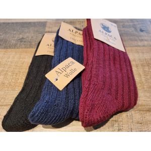 3 Paar - Alpaca Wollen Sokken - Maat 35-38 - Wintersokken - Vrijetijdssokken