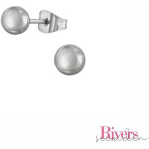 4mm oorbellen bolletjes - zilverkleurig - roestvrij staal - Rivers-sieraden - stainless steel - studs - oorbellen studs