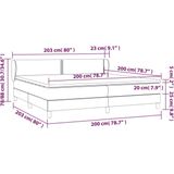 vidaXL - Boxspring - met - matras - stof - donkerbruin - 200x200 - cm