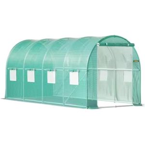 RM Store® - Walk In Kas - Tuin Kas - Tunnel Kas - Gegalvaniseerd Frame - Waterdichte Hoes - Gaasvensters - Winter Bestendig - Regen Bestendig - UV Bestendig - 3 x 2 x 2 M.