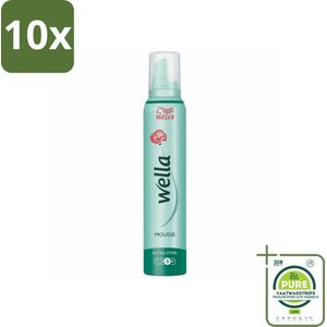 10 x Wella Extra Strong Hold Haarmousse 200 ml - Grootverpakking - Haarmousse - Ultra Sterke Versteviging - Flexibel Haar - Haarstyling - Langdurige Hold