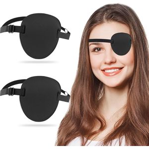2 stuks ooglapjes - verstelbare maat oogmasker -herbruikbare oogkap - Eenogige oogkap - Geschikt voor linkeroog - Voor oogzichtcorrectie - zwart