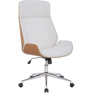 Bureaustoel - Kantoorstoel - Design - In hoogte verstelbaar - Hout - Wit/naturel - 66x58x118 cm
