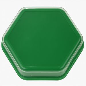 Praatknop zeshoekig - luister & spraak - groen - verwisselbare afbeeldingen