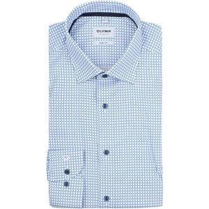 OLYMP - Level 5 Overhemd Lichtblauw Print - Heren - Maat 37 - Body-fit