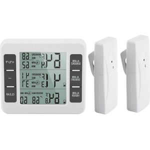 PolkaHome Plus - Digitale vriesthermometer met draadloze thermometer en 2 sensoren voor keuken en huis - Binnen/buiten gebruik