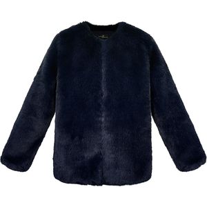 Faux fur jas - imitatie bont - dames - donkerblauw - maat M