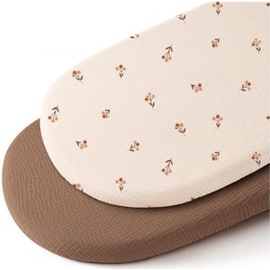 Getailleerd laken - 2 stuks - M - 71*135CM - Gekreukt kinderlaken - Volledige hoes voor kinderbedje - Ademend kinderlaken - Wieglaken - Zacht en ademend - Geschikt voor wiegjes, ledikantjes en ovale manden - Matrashoes