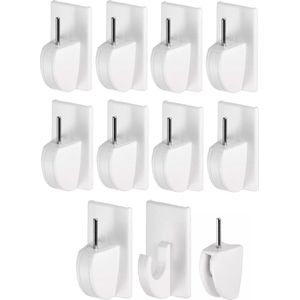 8x stuks Tesa gordijnrailhaken Powerstrips - Ophanghaken/ophanghaakjes - gordijnrails/gordijnroede ophangen