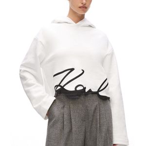 Karl Lagerfeld - A4W20039 - Hoodie - Wit - KARL Signature Hem