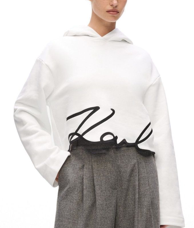 Karl Lagerfeld - A4W20039 - Hoodie - Wit - KARL Signature Hem