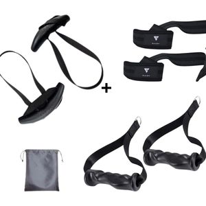 3-Delige Fitness Grip Set - Ergonomische Handgrepen, Pull Up Handles & Lifting Straps - Perfect voor Optrekstangen, Kabelmachines, Roeitrainers & Gewichtheffen - Verbeter Grip & Verminder Polsbelasting Beschrijving