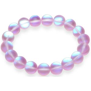 S4H MAANSTEEN roze Edelstenen armband / Hoogste kwaliteit 8 mm kralen / size 18 cm