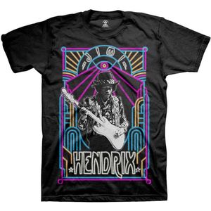 Jimi Hendrix - Electric Ladyland Neon Heren T-shirt - M - Zwart