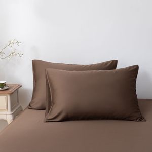 Bamboe kussenslopen Coffee Brown donkerbruin 40x80 cm – Set van 2, zacht, ademend & duurzaam | Boomba Bamboo®