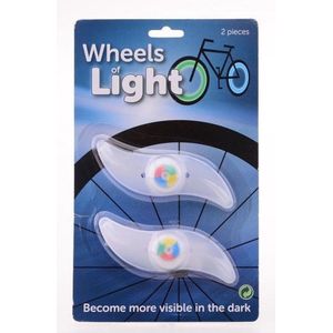 2x Spaakverlichting fiets wieldecoratie 12 cm multicolor - Fietsverlichting - Fietswiel verlichting - Veilig fietsen - Kinderfiets