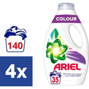 Ariel Vloeibaar Wasmiddel Color - 4 x 1.225 l (140 Wasbeurten)