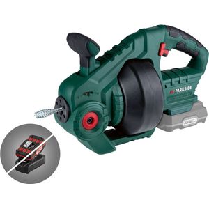 Parkside Accu Ontstopper - 20V - zonder accu - Stationair toerental: 620 tpm - Buisdiameter: 19-51 mm - Exclusief accu en snellader - Ontstoppingsmachine