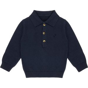 Frogs and Dogs - Flat Knit Polo Baby | Patriot Blauw - Katoen - Maat 74