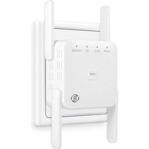 Equivera Wifi Versterker - 1200 Mbps - 4 Antennes - Wit