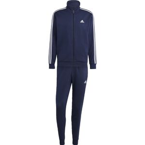 adidas Sportswear Basic 3-Stripes Fleece Trainingspak - Heren - Blauw- 2XL