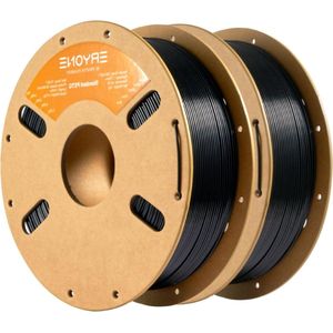PETG Filament 2 kg - 175mm +/-003mm - 2 stuks - 1 kg - zwart