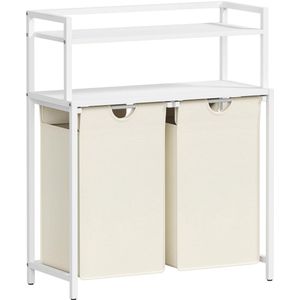 By Shayne ® Ruime Wasmand met Plank en Dubbele Waszakken voor Gemakkelijk Sorteren