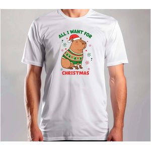 Holly Capy - T Shirt - MerryChristmas - ChristmasVibes - Funny - Sarcasm - VrolijkKerstfeest - Kerstmis - Grappig - Sarcasme - Capybara - Capy