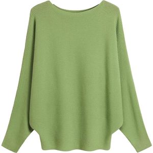 Dames gebreide trui met vleermuismouwen en off-shoulder design