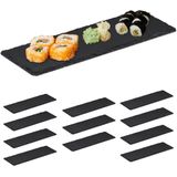 Relaxdays 12x serveerplank leisteen - borrelplank - kaasplank - Sushi - 30 x 10 cm